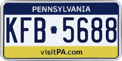 PA license plate KFB5688