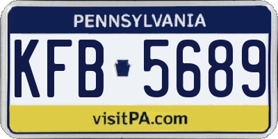 PA license plate KFB5689