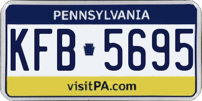 PA license plate KFB5695