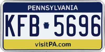 PA license plate KFB5696
