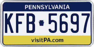 PA license plate KFB5697