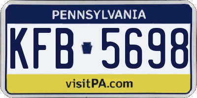PA license plate KFB5698