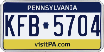 PA license plate KFB5704