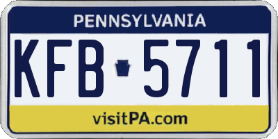 PA license plate KFB5711