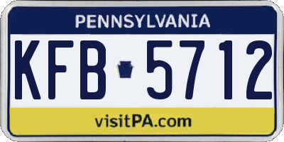 PA license plate KFB5712