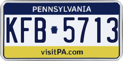 PA license plate KFB5713