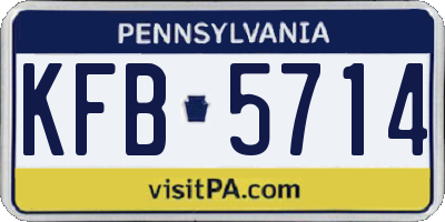 PA license plate KFB5714