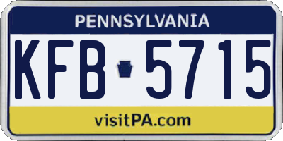 PA license plate KFB5715