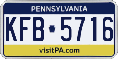 PA license plate KFB5716