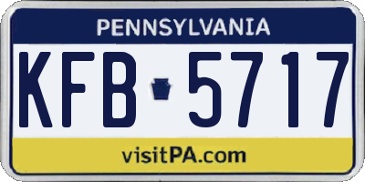 PA license plate KFB5717
