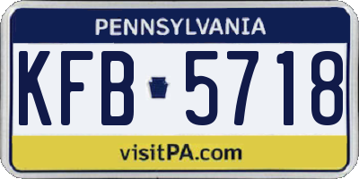 PA license plate KFB5718