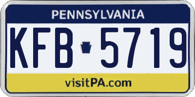 PA license plate KFB5719