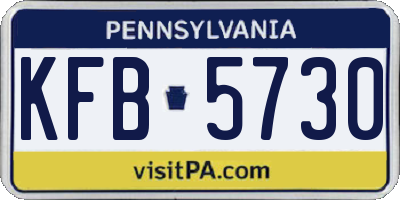 PA license plate KFB5730