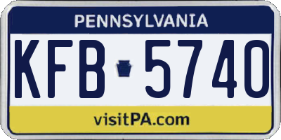 PA license plate KFB5740