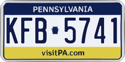 PA license plate KFB5741
