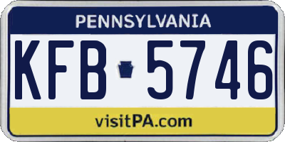 PA license plate KFB5746