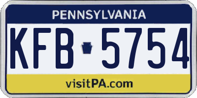 PA license plate KFB5754