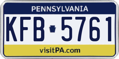 PA license plate KFB5761
