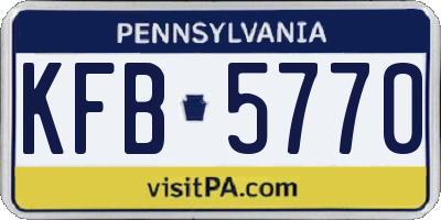PA license plate KFB5770
