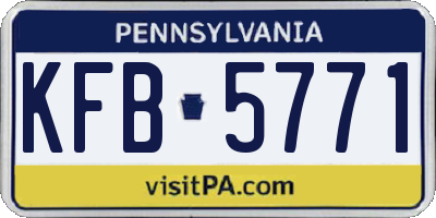PA license plate KFB5771