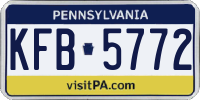 PA license plate KFB5772