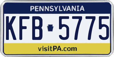 PA license plate KFB5775