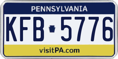 PA license plate KFB5776