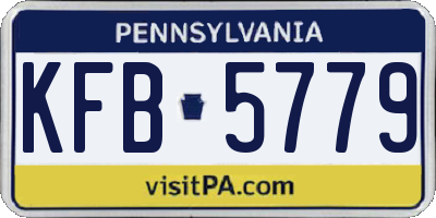 PA license plate KFB5779