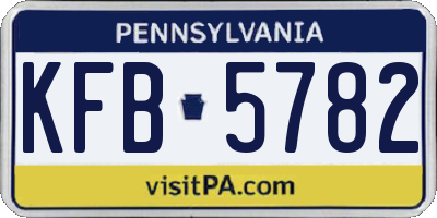 PA license plate KFB5782