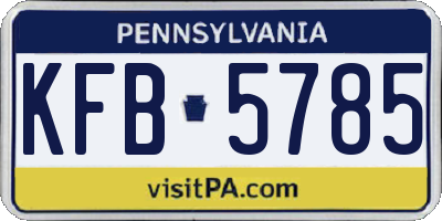 PA license plate KFB5785
