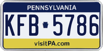 PA license plate KFB5786
