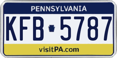 PA license plate KFB5787