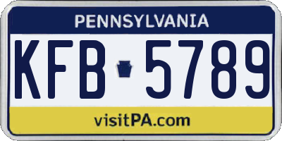 PA license plate KFB5789