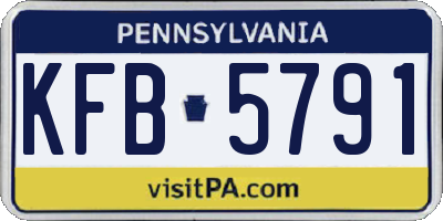 PA license plate KFB5791