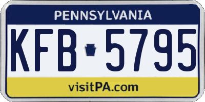PA license plate KFB5795
