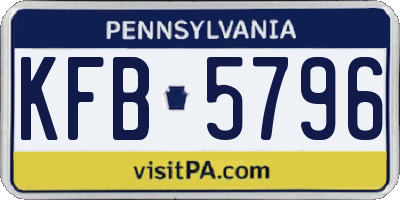 PA license plate KFB5796
