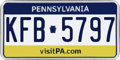 PA license plate KFB5797