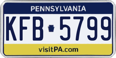 PA license plate KFB5799