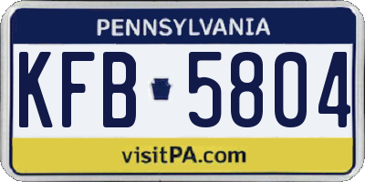 PA license plate KFB5804