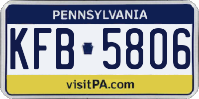 PA license plate KFB5806