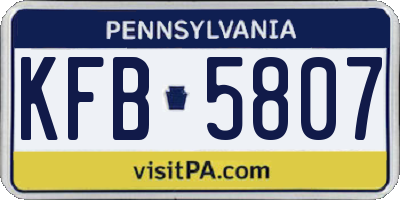 PA license plate KFB5807