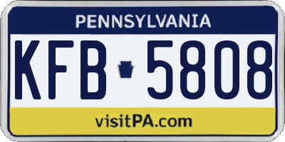 PA license plate KFB5808