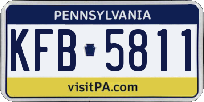 PA license plate KFB5811