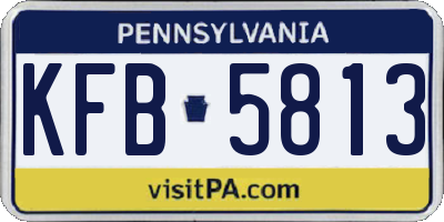 PA license plate KFB5813