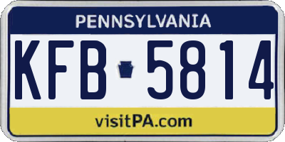 PA license plate KFB5814