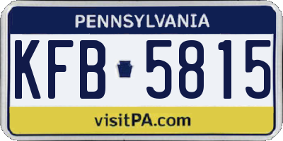 PA license plate KFB5815
