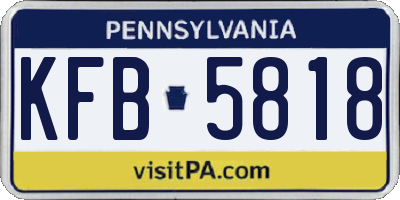 PA license plate KFB5818