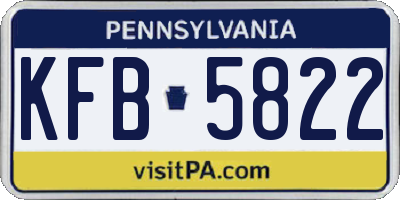 PA license plate KFB5822