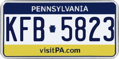PA license plate KFB5823
