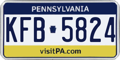 PA license plate KFB5824
